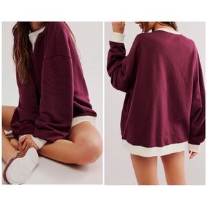 Free People Classic crew neck Snow White combo